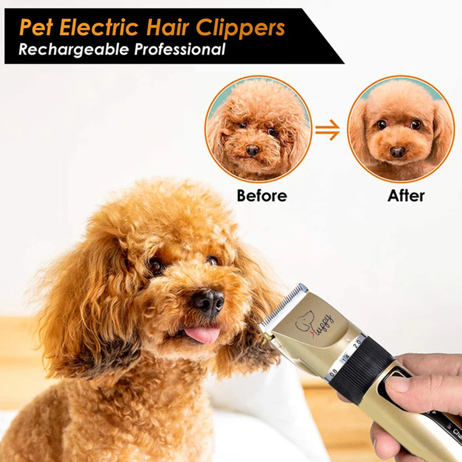 Professional Rechargeable Pet Hair Clipper – Low Noise Grooming Trimmer